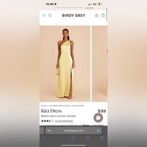 Kira Matte Satin Dress - Lemon Sorbet - medium